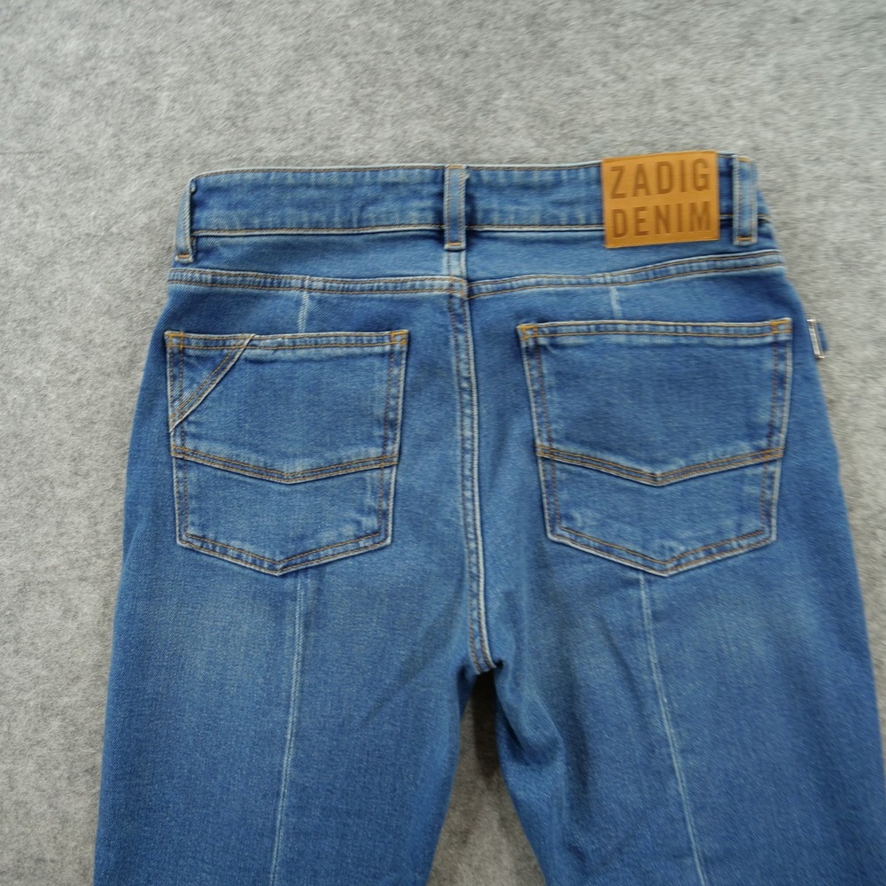 Zadig & Voltaire Jeans Womens 26 Blue Eclipse Slim Straight Mid Rise Denim - Picture 3 of 12
